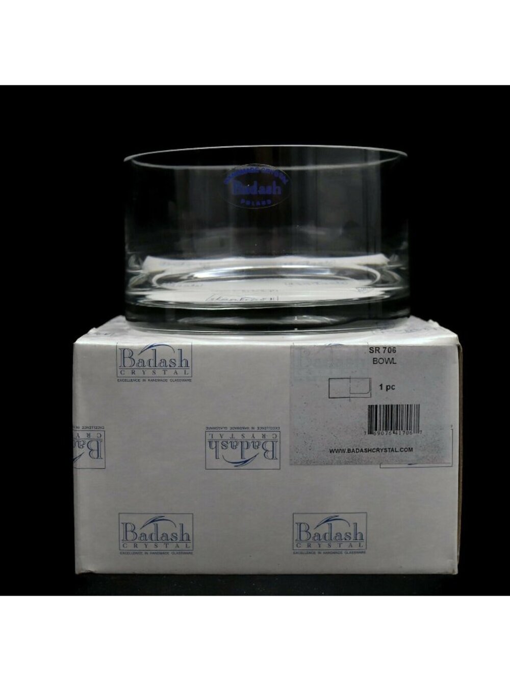 Badash Crystal Bowl Mouth Blown Lead Free Made In Poland 5 1/2” Diameter